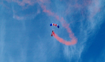 In comes the first parachutist