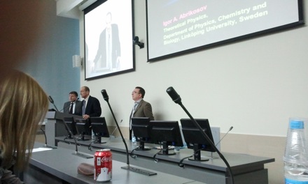 Harry Bhadeshia in Russia, Olga Ushakova, Igor Abrikosov, Sergei Kaloshkin, Tim O'Connor, MISiS, National University of Science and Technology