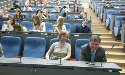 Harry Bhadeshia in Russia, Olga Ushakova, Igor Abrikosov, Sergei Kaloshkin, Tim O'Connor, MISiS, National University of Science and Technology