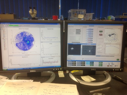 PT Group, Lin Sun, Atom Probe APT-13_Finally we are seeing ionised atoms from a steel sample hitting detectors