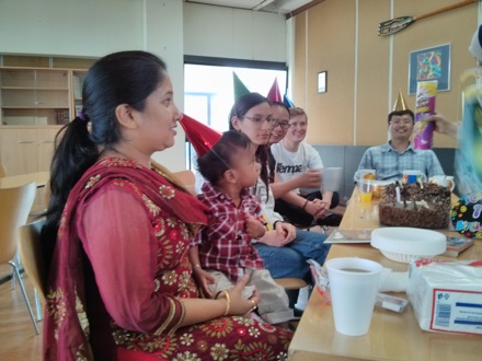 Aneesh das Bakshi celebrates at Cambridge University