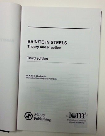 Bainite in Steels: theory and practice, third edition, H. K. D. H. Bhadeshia, steels, phase transformations