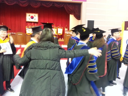 Graduation ceremony, POSTECH, 2015, You Young Song, Yong Hoon and Seung Woo Suh, Harry Bhadeshia