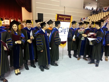 Graduation ceremony, POSTECH, 2015, You Young Song, Yong Hoon and Seung Woo Suh, Harry Bhadeshia