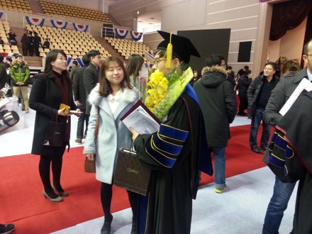 Graduation ceremony, POSTECH, 2015, You Young Song, Yong Hoon and Seung Woo Suh, Harry Bhadeshia