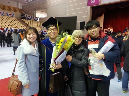 Graduation ceremony, POSTECH, 2015, You Young Song, Yong Hoon and Seung Woo Suh, Harry Bhadeshia