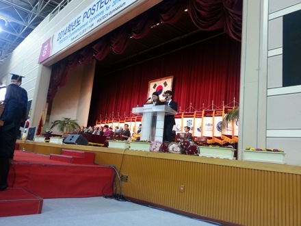 Graduation ceremony, POSTECH, 2015, You Young Song, Yong Hoon and Seung Woo Suh, Harry Bhadeshia