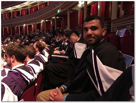 Gebril El-Fallah, graduation, Imperial College, University of Cambridge