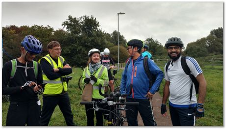 Cambridge to Norwich bike ride,Rosie Ward, Apparao Chintha, Gebril El-Fallah, Steve Ooi, Bill Clyne and Harry Bhadeshia, Metallurgists at play