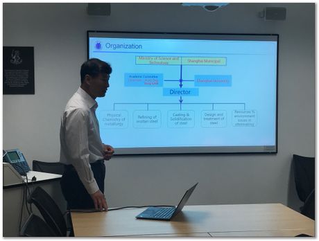  Professors Zhongming Ren, who si the Director of the State Key Laboratory on Advanced Special Steel, and Professor Jiang Wang, Shanghai University