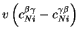 $\displaystyle v\left( c_{Ni}^{\beta\gamma}-c_{Ni}^{\gamma\beta} \right)$