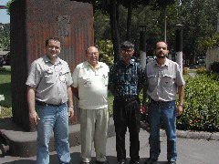 Joao, S. Messineo, Harry and Charles. Steel ingot in the background.