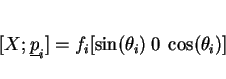 \begin{displaymath}[X; \underline p_i]= f_i [\sin(\theta_i)~0~\cos(\theta_i)]\end{displaymath}
