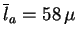 $\overline l_a = 58\,\mu$