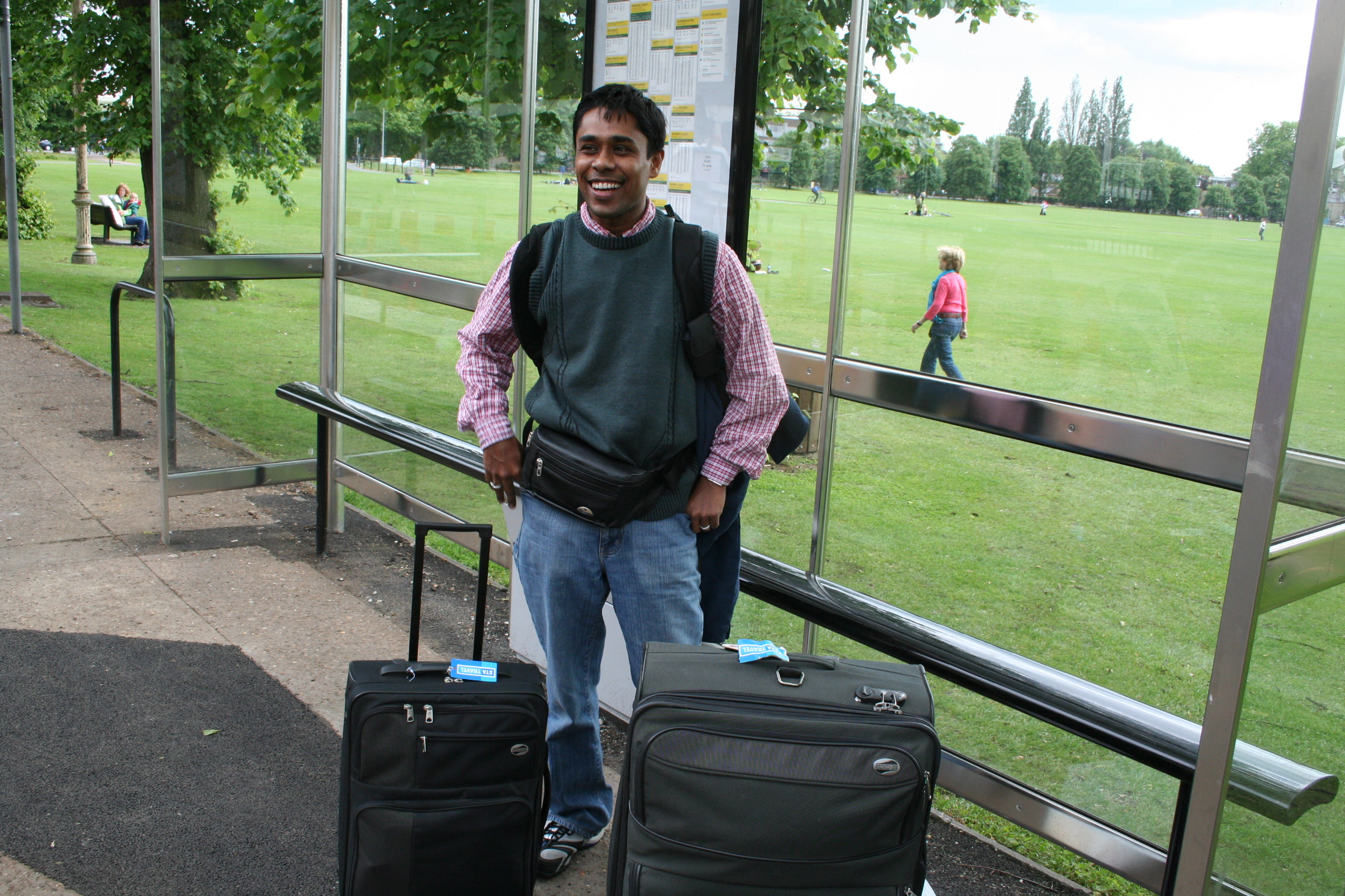 At the Cambridge bus stand for the last time