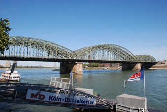 Rail bridge over rhine river, Cologne