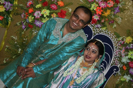 Sourav and Arpita on 1-st May 2010 on the date of reception