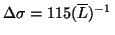 $ \Delta \sigma =115(\overline L)^{-1}\,$