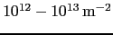 ${\rm 10^{12}-10^{13}\,m^{-2}}$