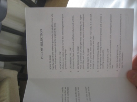 4. The hotel had a pillow menu