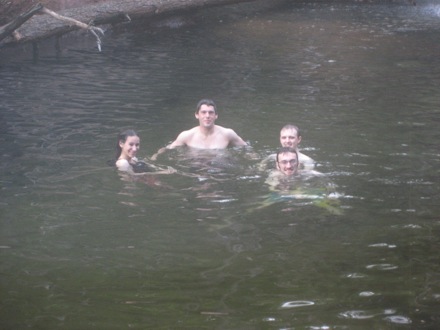 11. Swimming in the waterfall