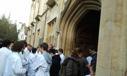 Evacuation of the Department of Materials Science and Metallurgy in Cambridge following a fire alarm