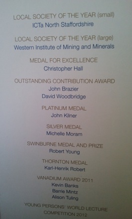 niobium, structural steel, awards dinner, Institute of materials