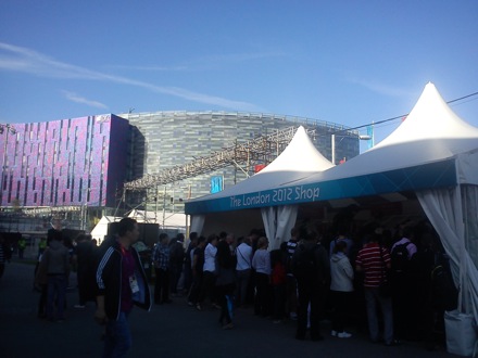 Wilberth Solano and James Nygaard at the London 2012 Olympics 16 Merchandise Stand