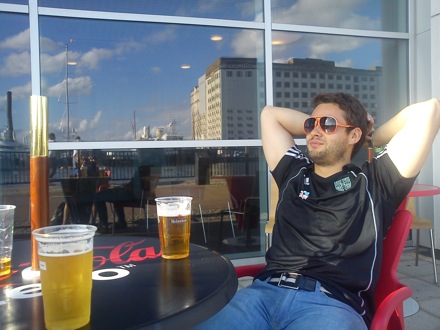 Wilberth Solano and James Nygaard at the London 2012 Olympics 38 Interval beers