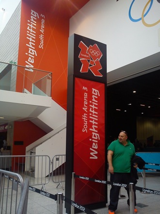 Wilberth Solano and James Nygaard at the London 2012 Olympics 22 Weightlifting Arena