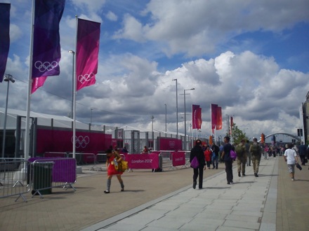 Wilberth Solano and James Nygaard at the London 2012 Olympics  04 Arrival at Olympic Park