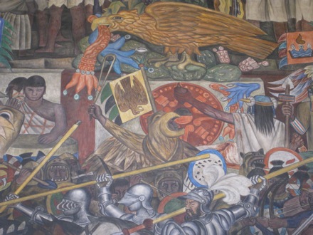 Rashid in Mexico murals by Diego Rivera
