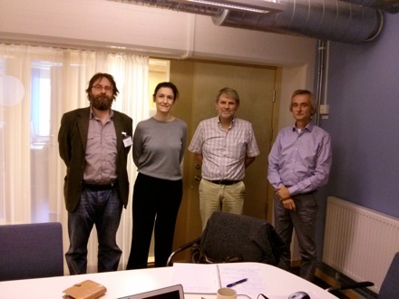 Harry Bhadeshia in Sweden, September 2013, University of the West, with Jorgen Andersson, Maria Teresa Coll Ferrari, Lars-Erik Svensson and Leif Karlsson, metallurgy, steels