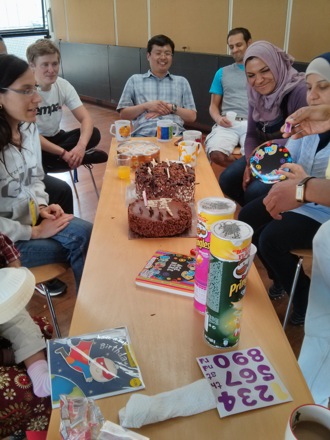 Aneesh das Bakshi celebrates at Cambridge University