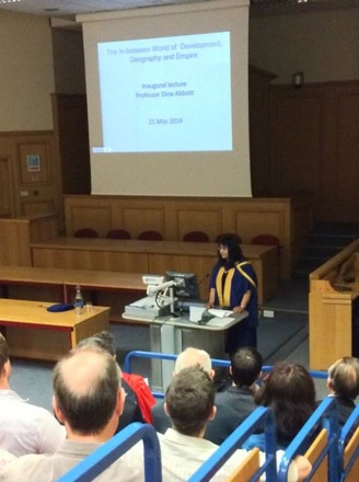 Professor Dina Abbott, inaugural lecture,The in-between world of Geography, Development and the Empire