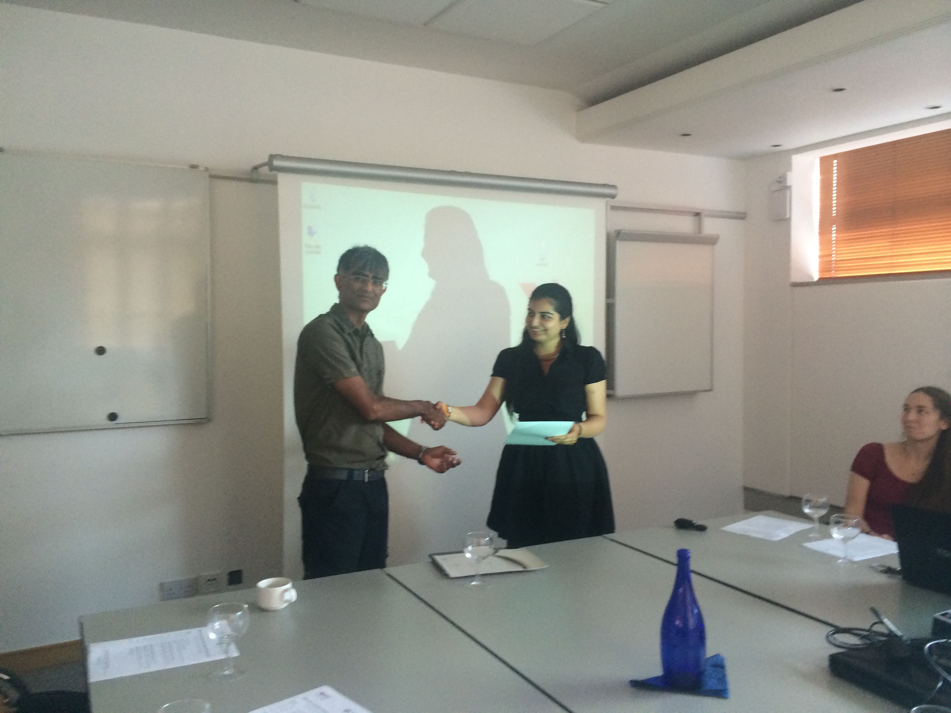 Rabia Nazir receives winners certificate