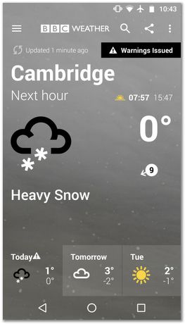 snow in Cambridge