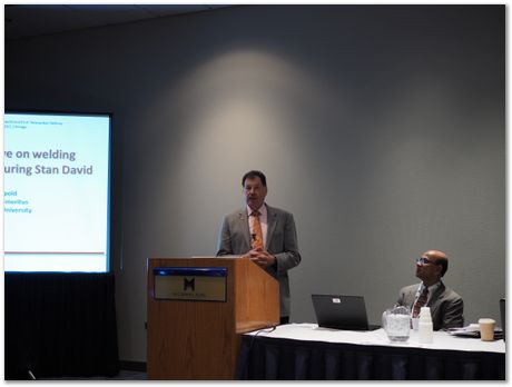 pb070024.jpg Stan David, Tarashankar DebRoy, Harry Bhadeshia, American Welding Society, AWS, Chicago, November 2017, steels, metallurgy