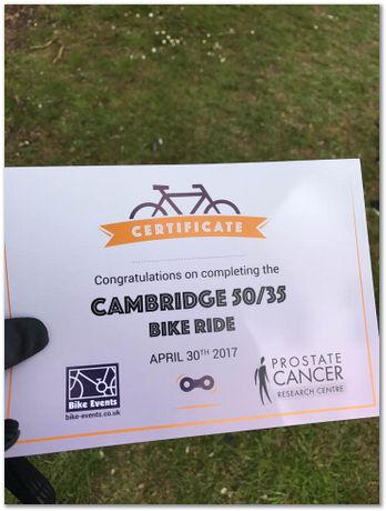 Cambridge 50 mile bike ride, April 30th 2017