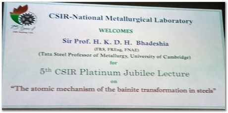 Tata Steel, Harry Bhadeshia, Tata Steel Professor of Metallurgy, Cambridge University, Jamshedpur, India, 2017
