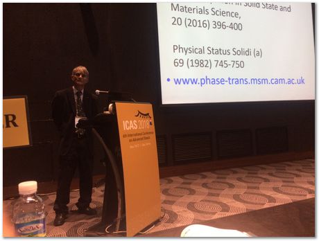 steels, metallurgy, Harry Bhadeshia, ICAS2018, Jeju, South Korea, 2018