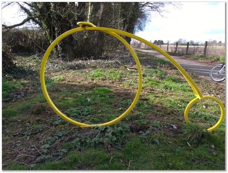 steel, Lincoln, Lincolnshire, Water Rail Way Lincolnshire bicycle ride cycle route, penny farthing bicycle, hobby horse, mustang, Harry Bhadeshia