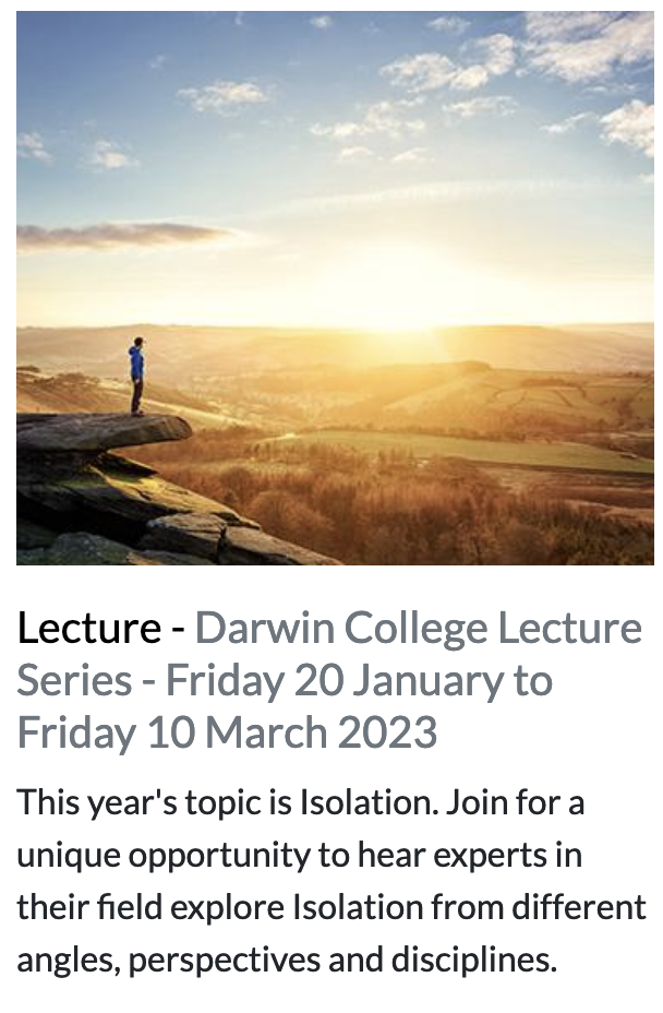 Darwin College Lecture Series 2023