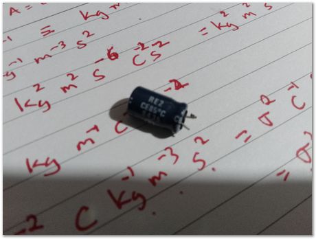 Capacitors, old radio, Harry Bhadeshia