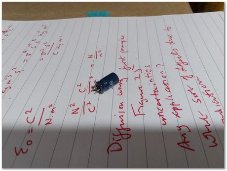 Capacitors, old radio, Harry Bhadeshia