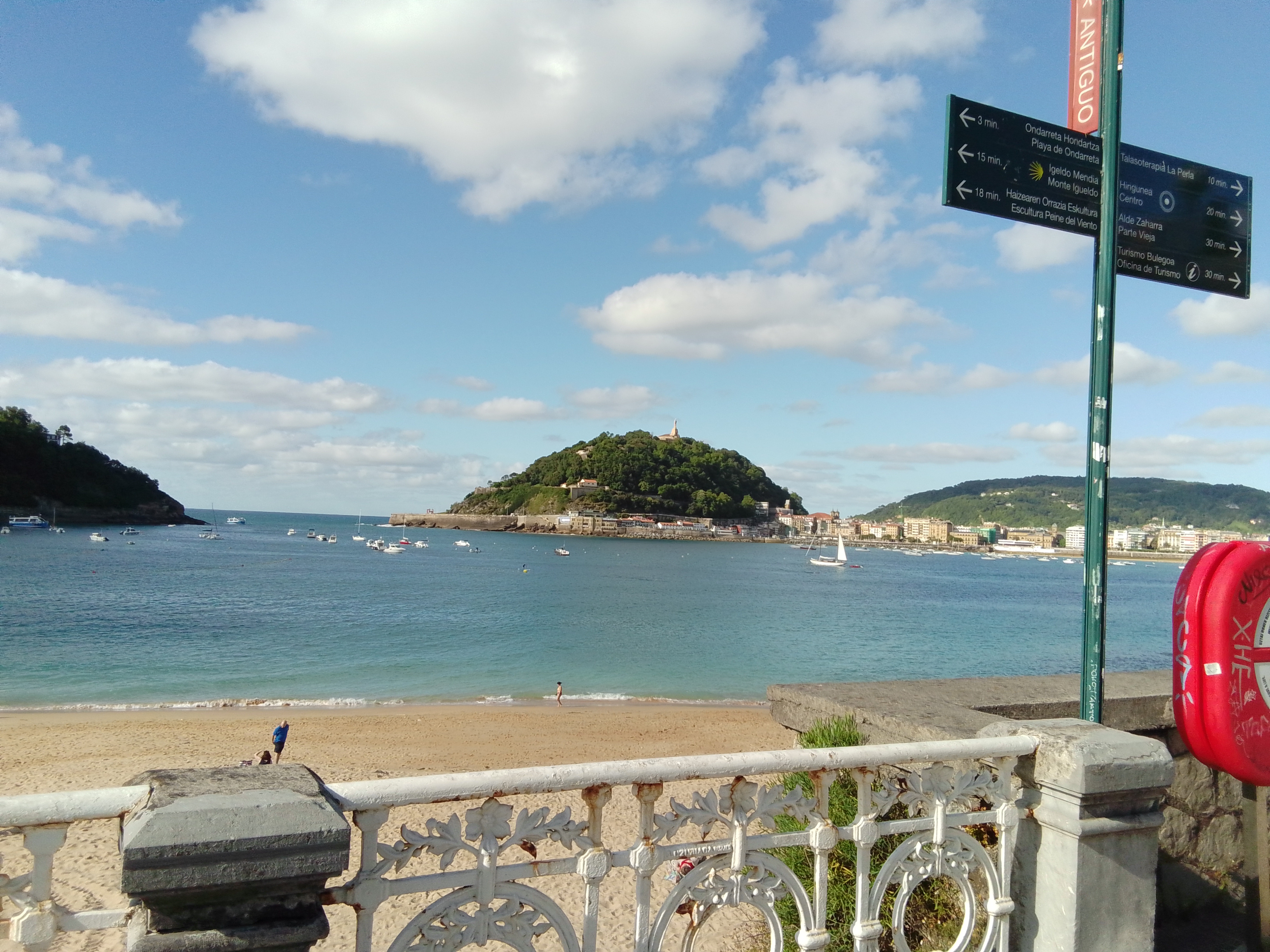 Signpost looking out to bay
