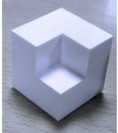 Cube with cutout