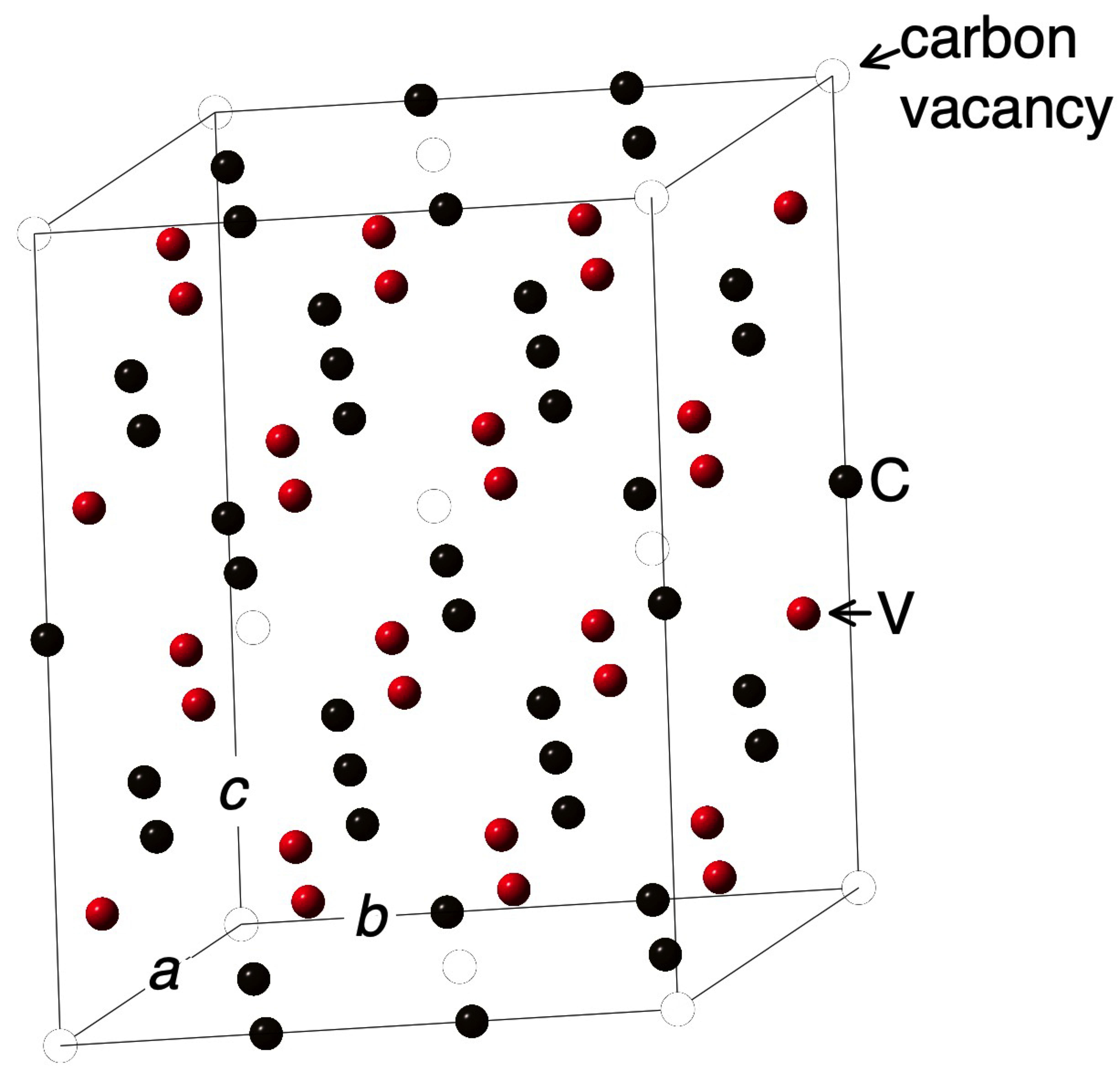 Monoclinic unit cell of V6C5